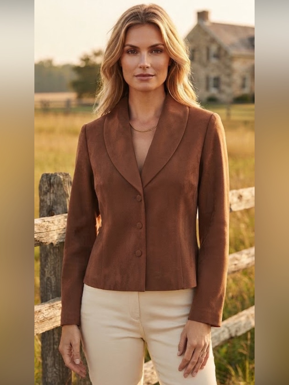 Vintage Kasper Women's Vegan Suede Cropped Jacket